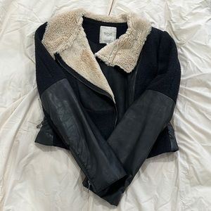 Zara Trafaluc Black Small Faux Fur Jacket
